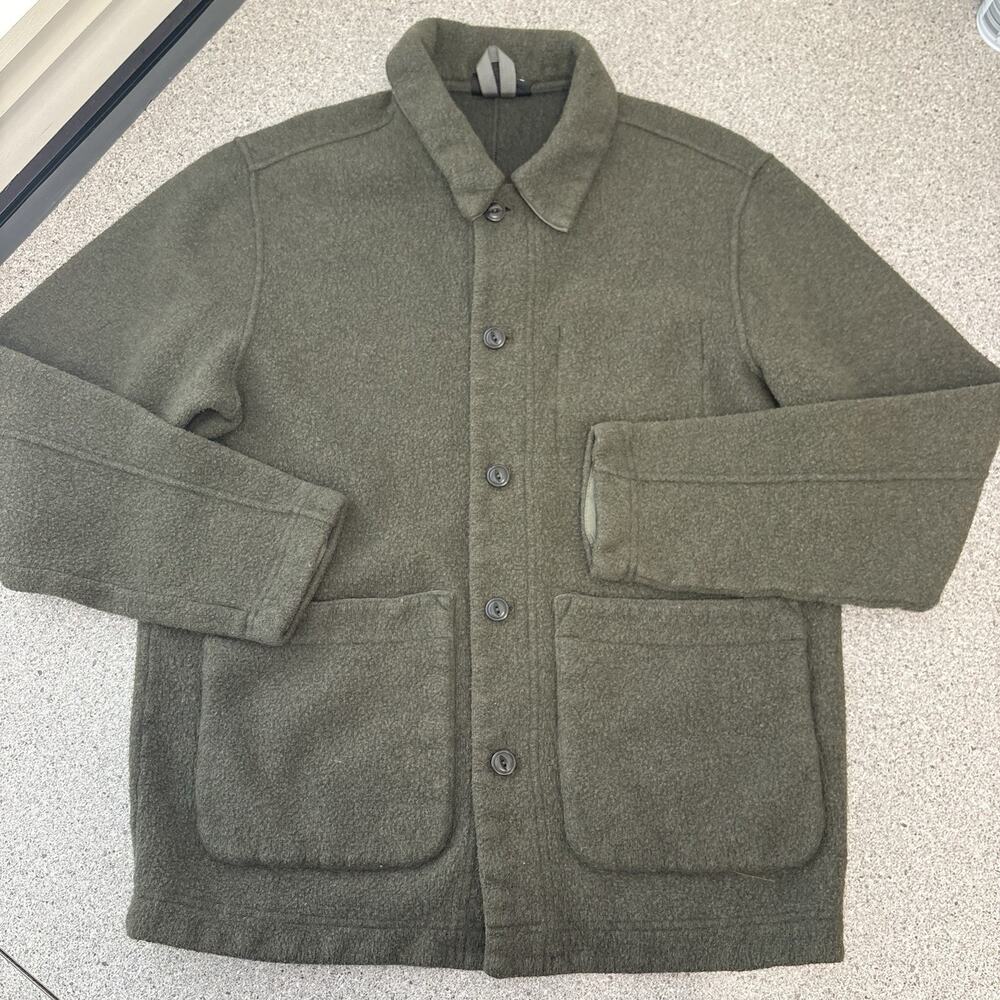 Patagonia Woolie Chore Coat Men’s Size Small Green Wool Blend Fleece Barn Jacket
